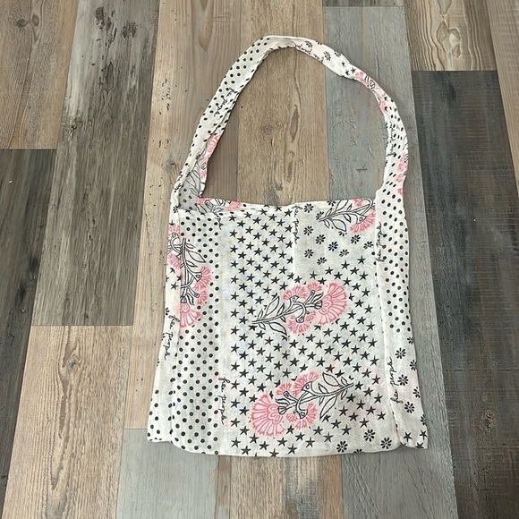 Free People Bag Gauze Boho Reusable Shopping Tote Floral - Picture 1 of 8